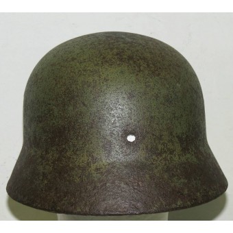 Tysk grön kamouflage M 40 SS-hjälm med en enda dekal. Espenlaub militaria